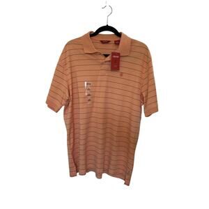 NWT IZOD | Luxury Sport Polo Men’s Large Golf Polo Orange Striped Gift for Him